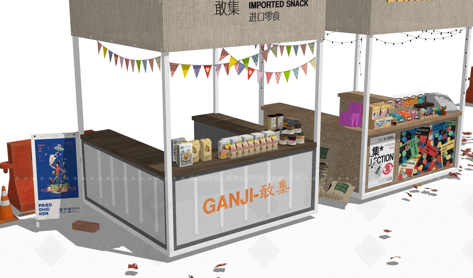 摊位SU模型下载【ID:1206575387】