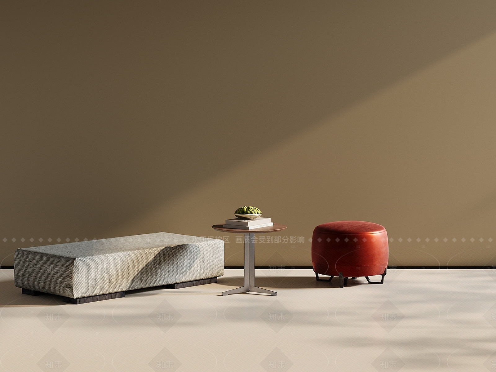 现代简约沙发凳3D模型下载【ID:1206575068】
