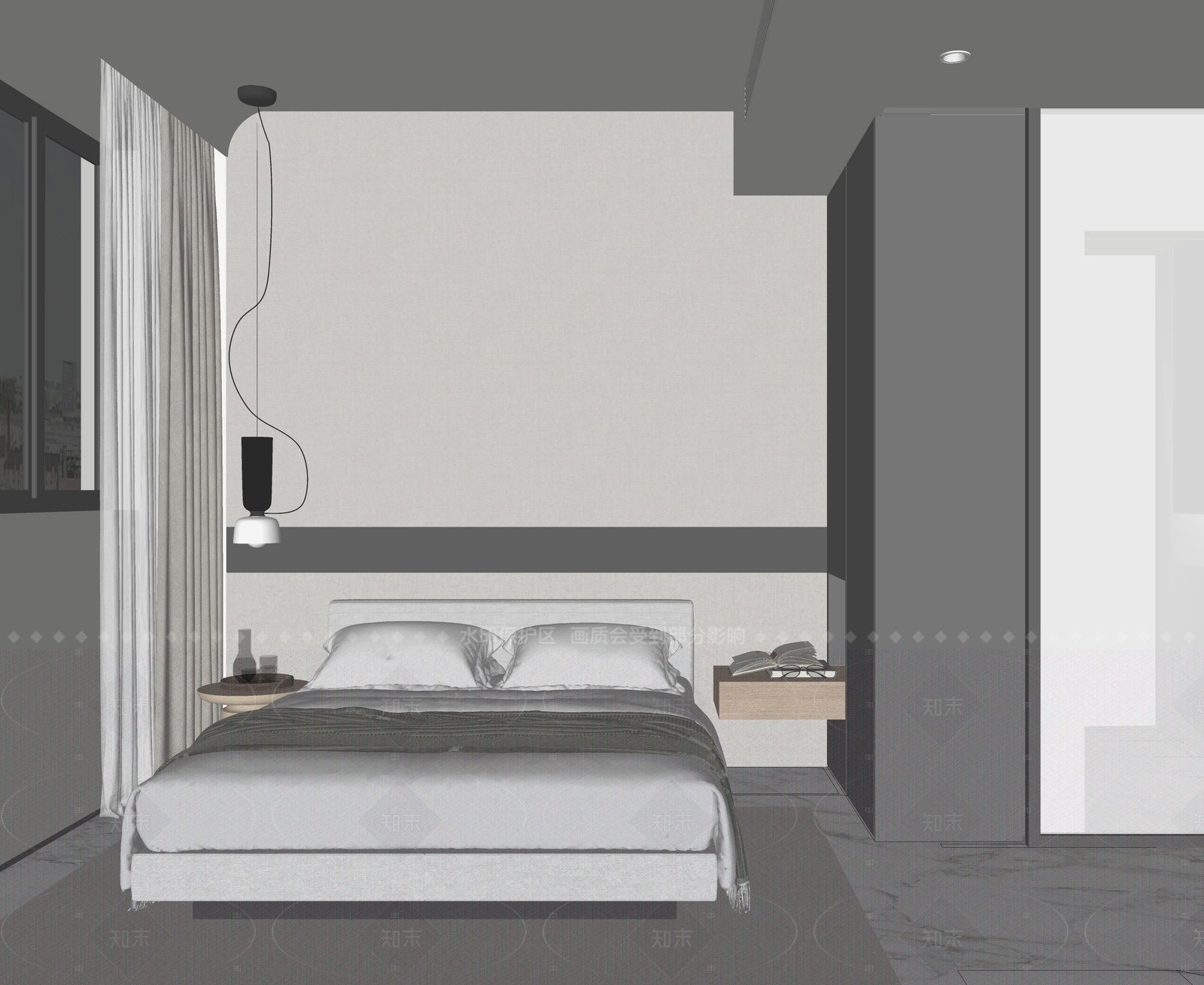 现代家居卧室SU模型下载【ID:1206575352】