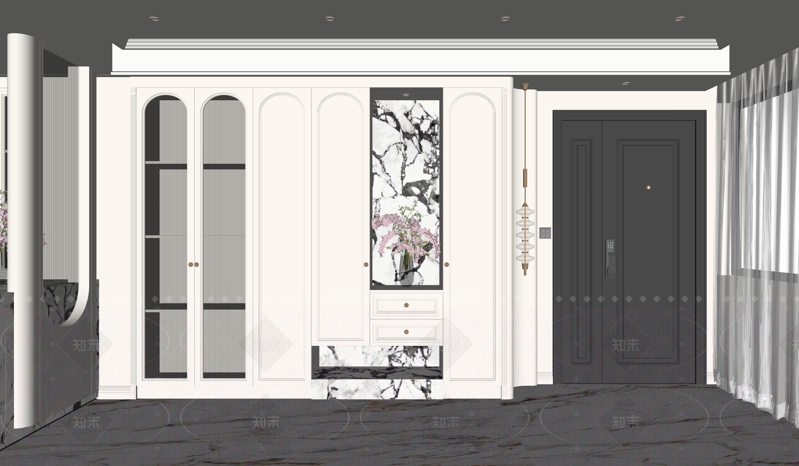 法式玄关SU模型下载【ID:1206576375】