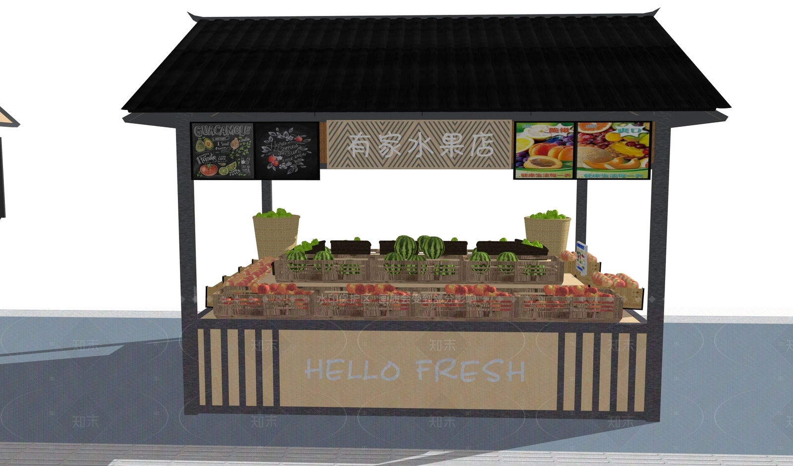 摊位SU模型下载【ID:1206576483】