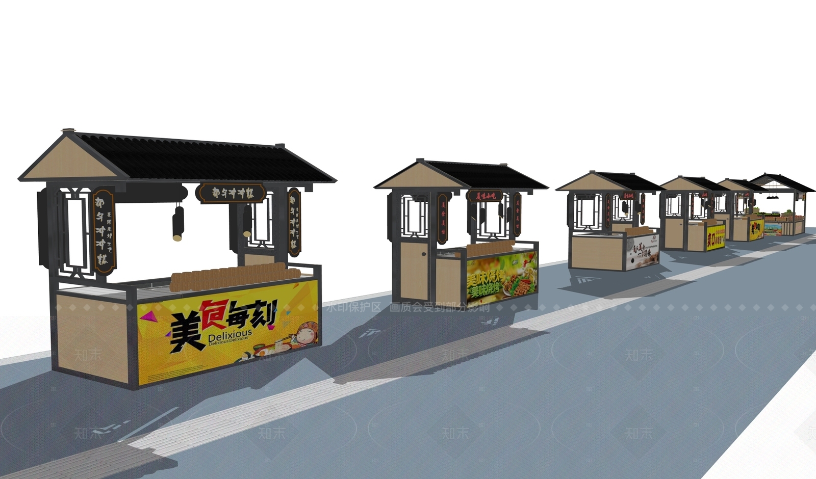 摊位SU模型下载【ID:1206576483】
