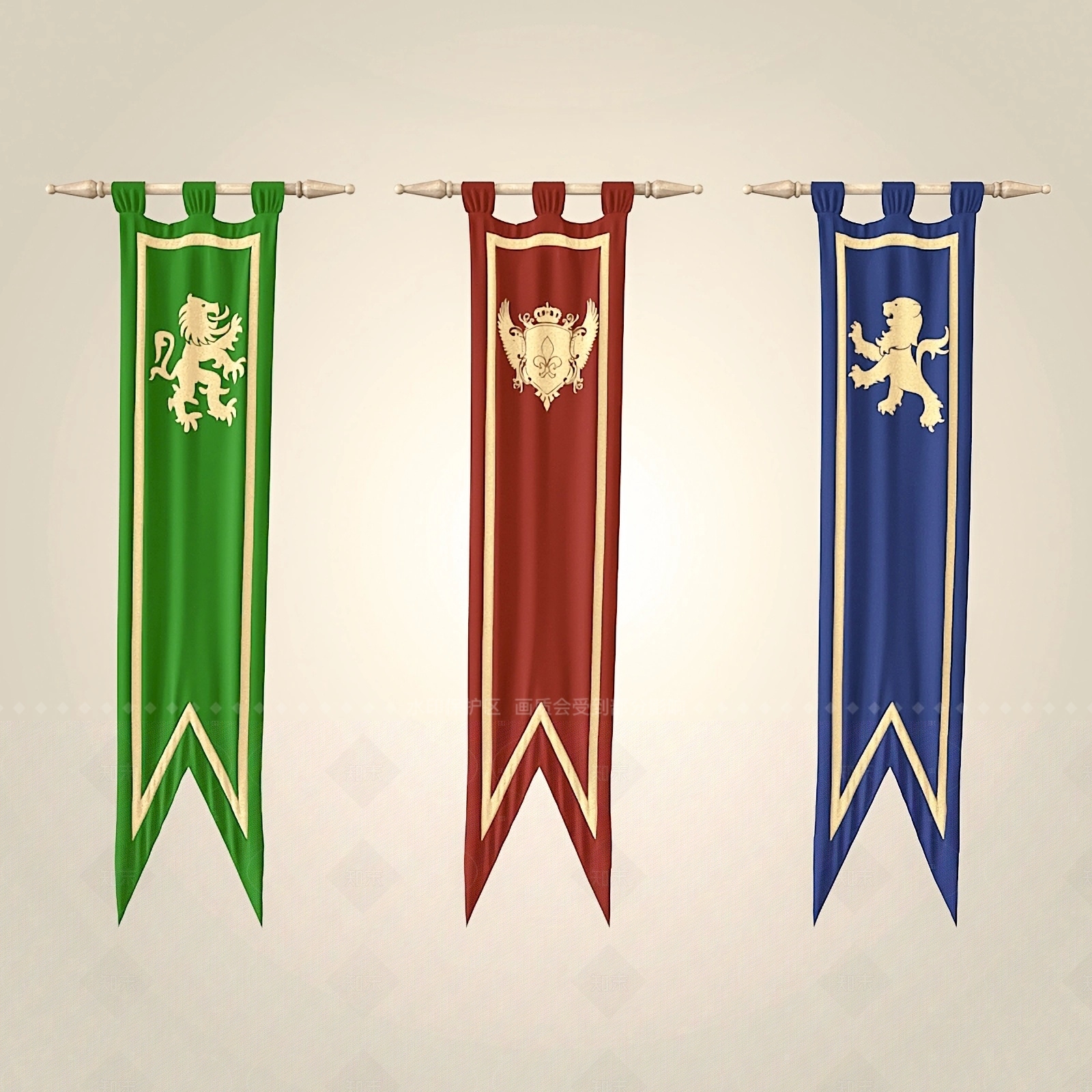 旗帜徽章3D模型下载【ID:1206577076】
