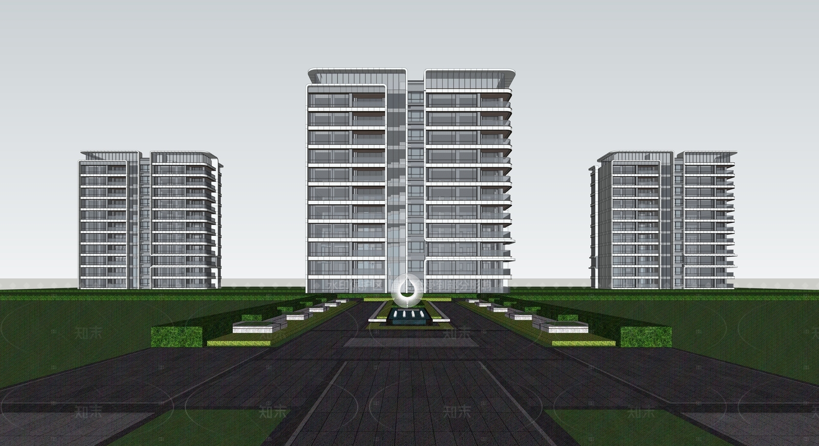 现代多层住宅SU模型下载【ID:1206578536】