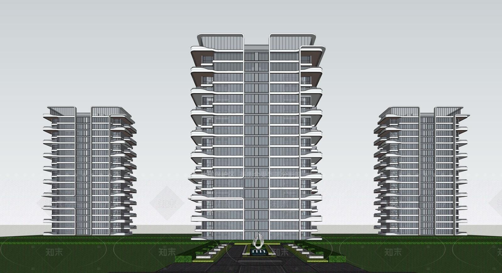 现代多层住宅SU模型下载【ID:1206578660】