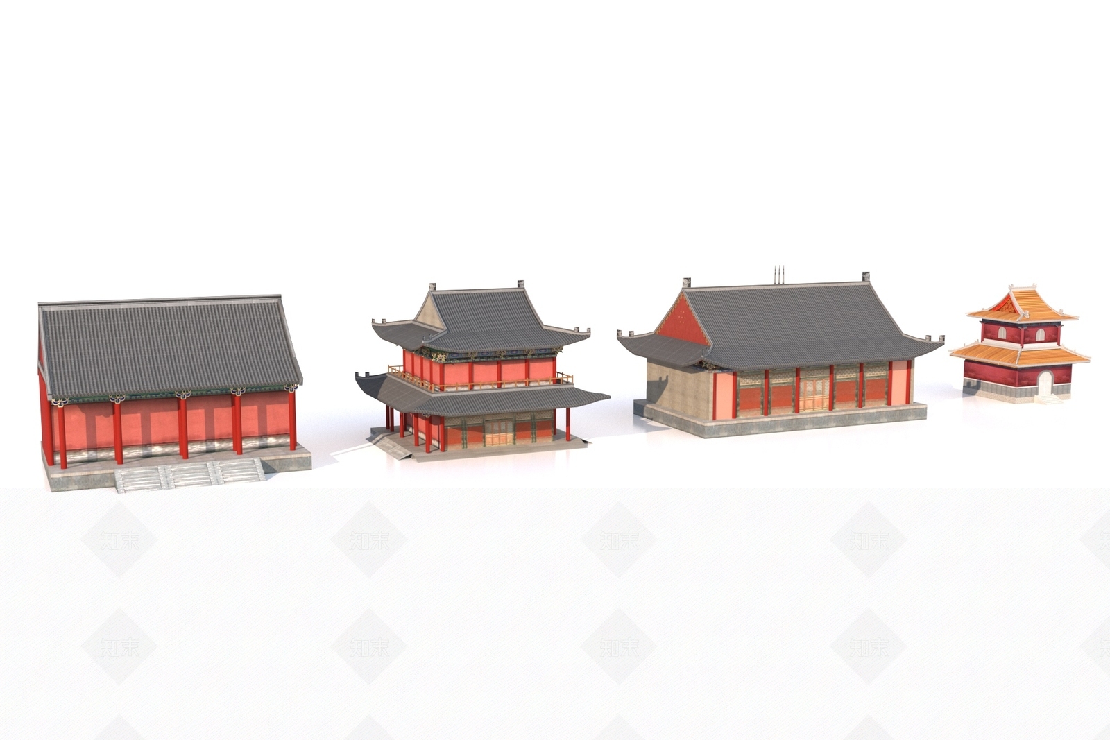 现代古建3D模型下载【ID:1206578569】