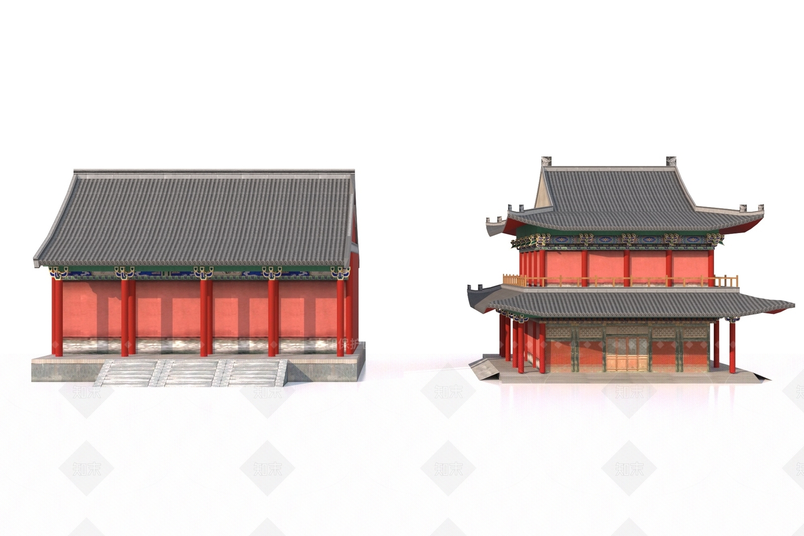 现代古建3D模型下载【ID:1206578569】