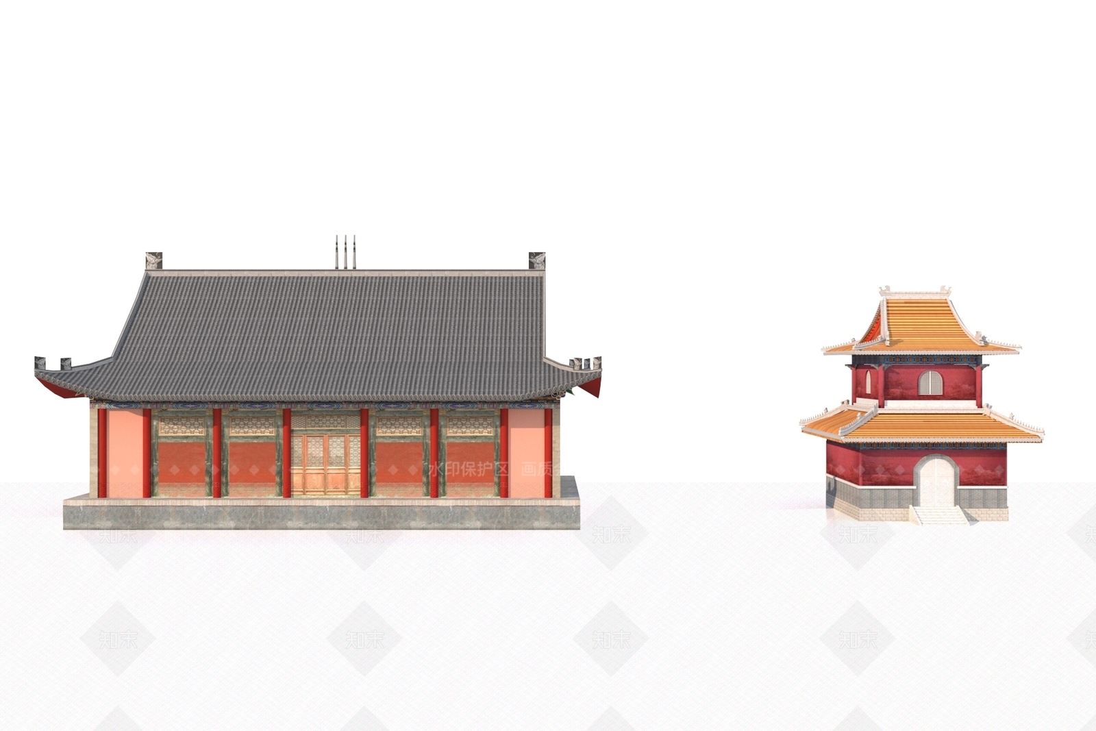现代古建3D模型下载【ID:1206578569】
