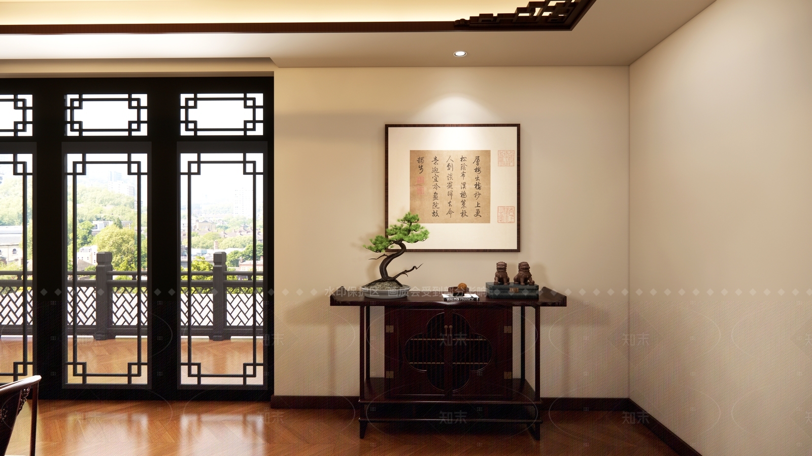 中式中古玄关SU模型下载【ID:1206579173】