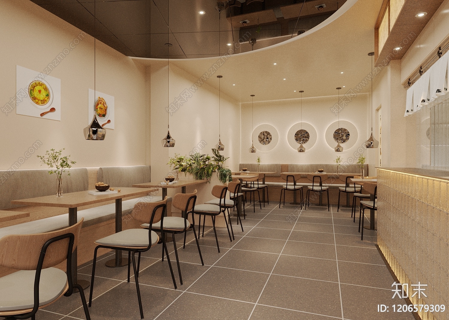 现代工业中餐厅施工图下载【ID:1206579309】