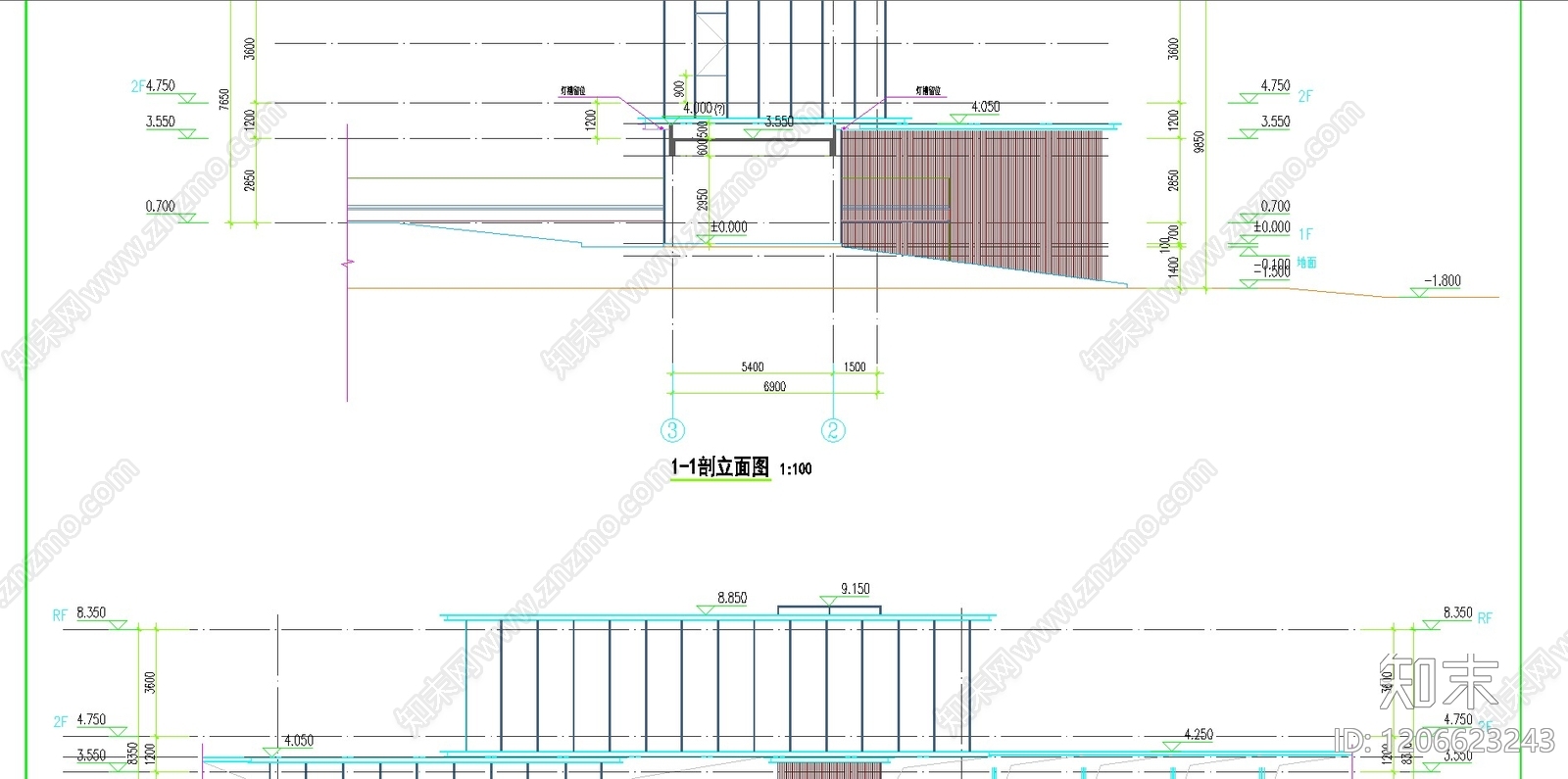 现代门卫室建筑cad施工图下载【ID:1206623243】