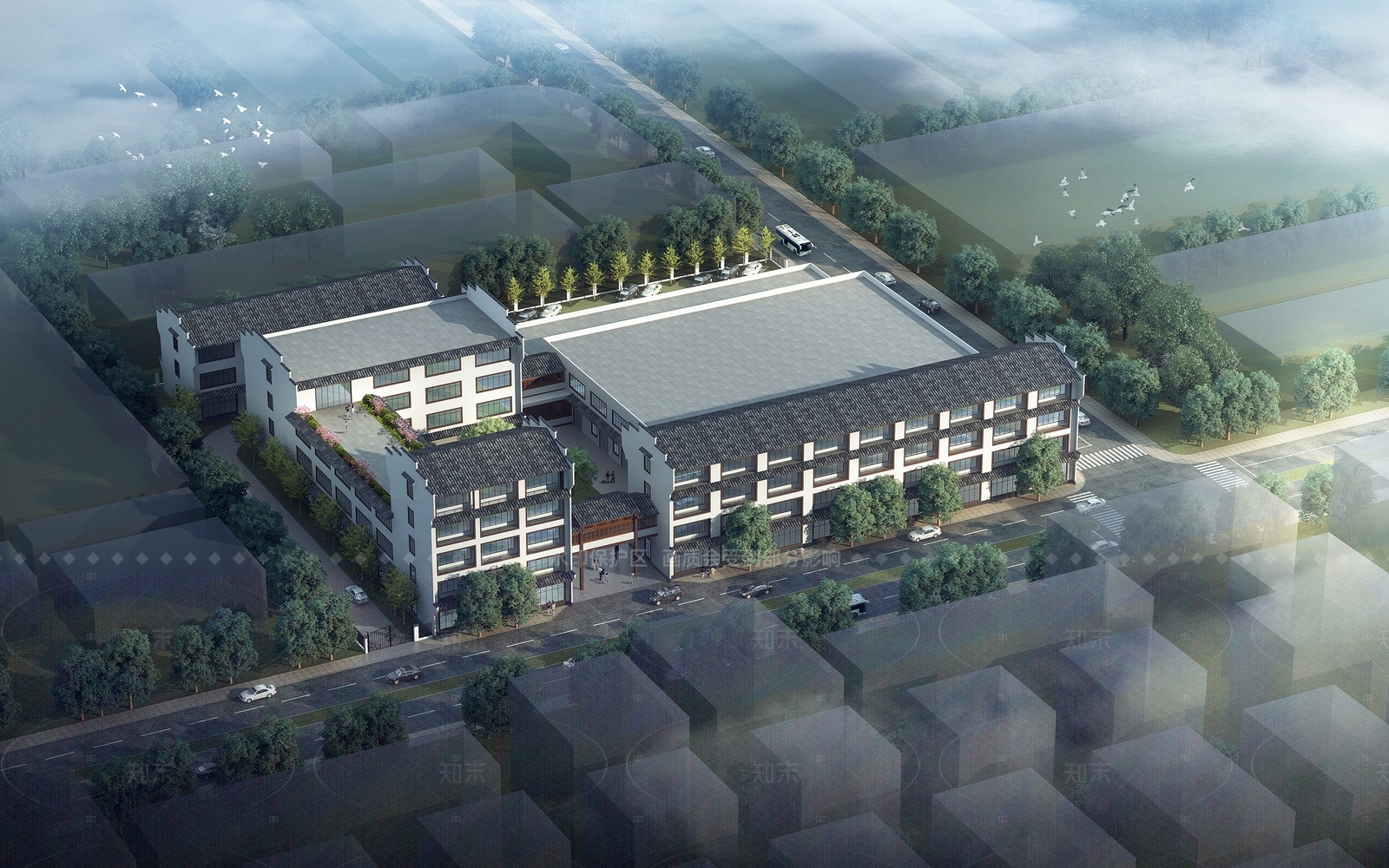 中式新中式厂房3D模型下载【ID:1206582551】