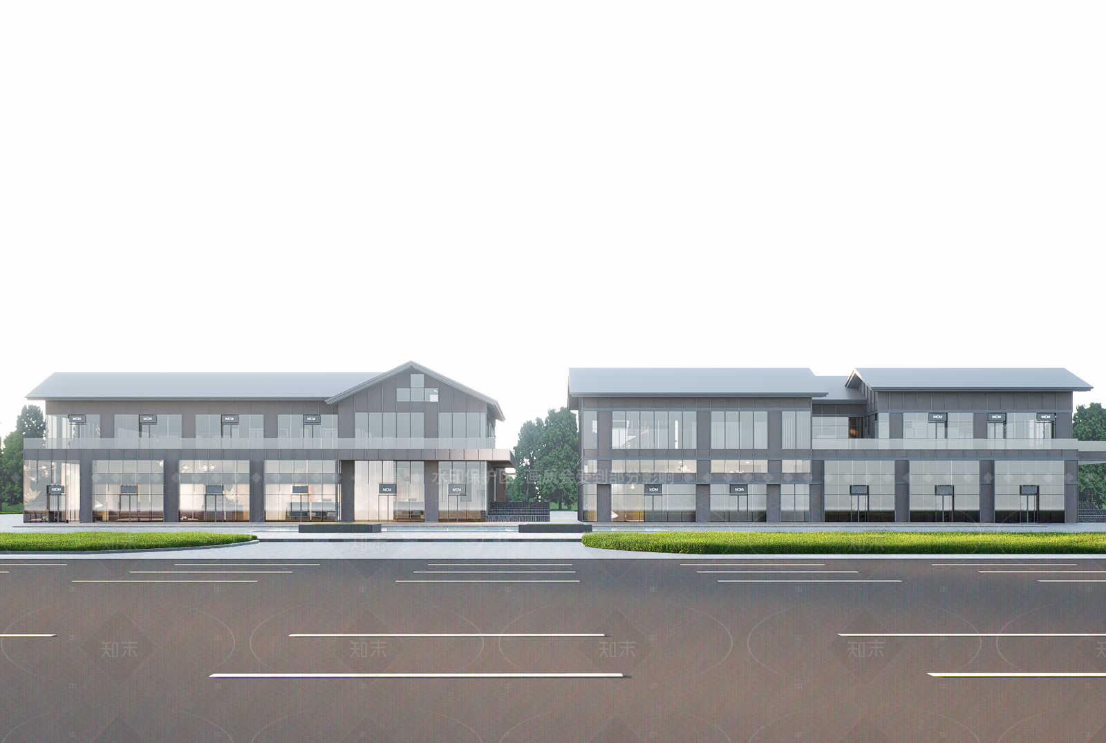 现代商业街SU模型下载【ID:1206583594】