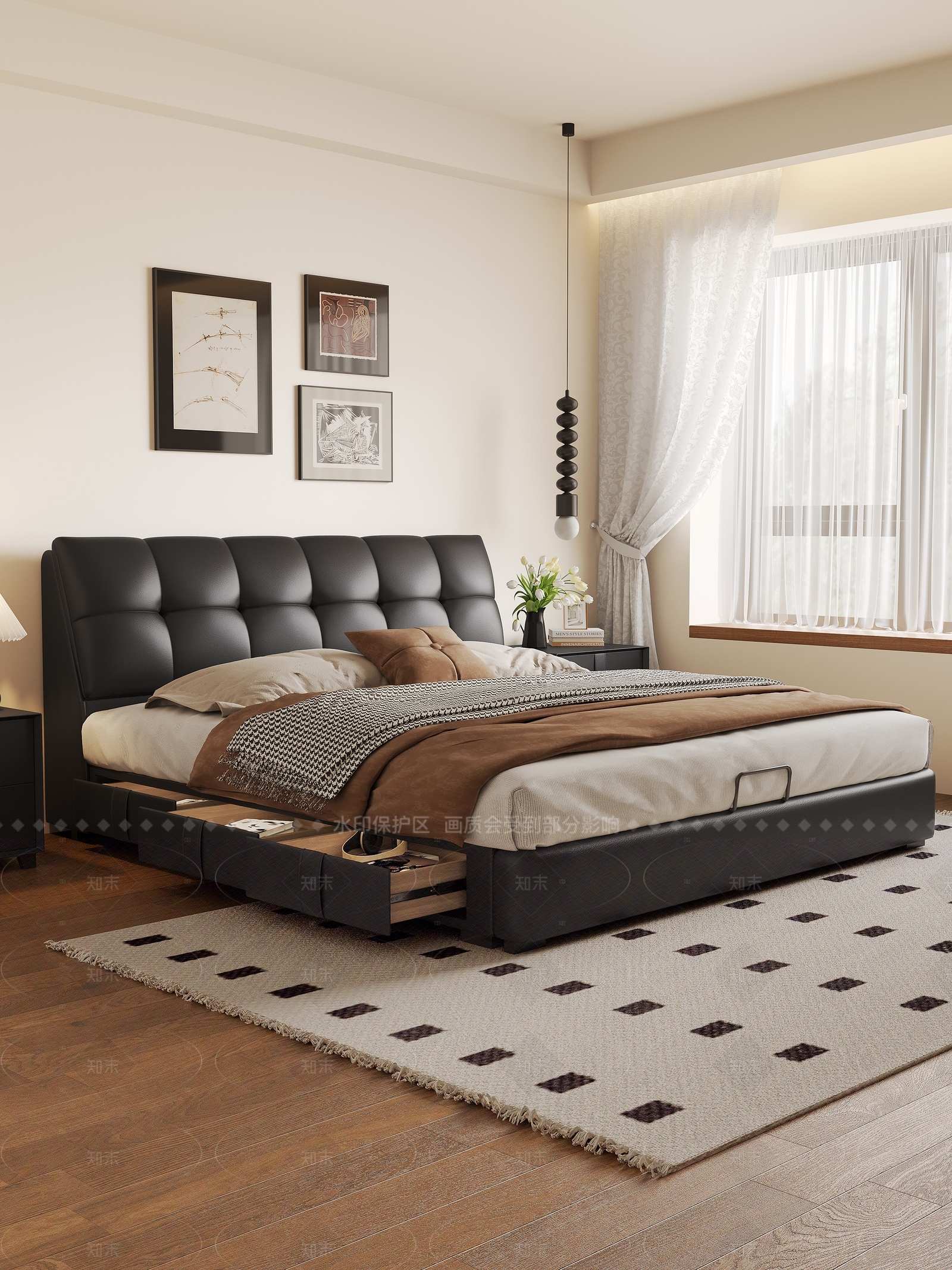 法式中古双人床3D模型下载【ID:1206584224】