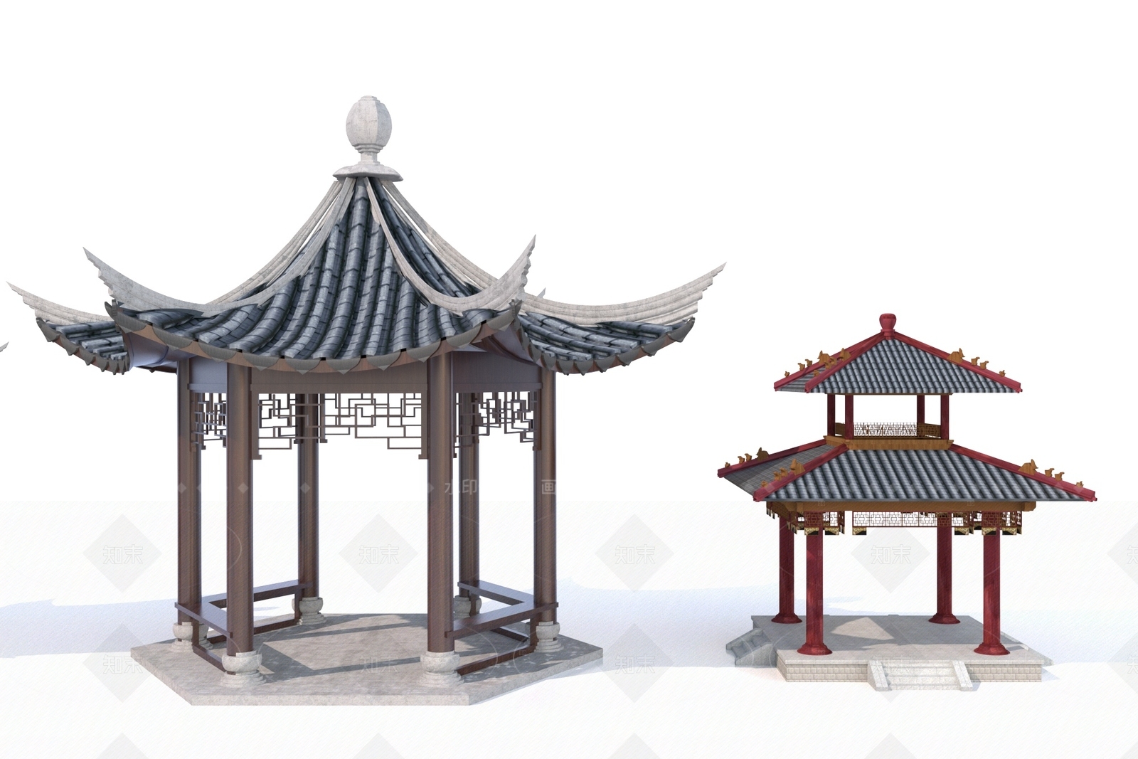 现代古建3D模型下载【ID:1206585179】