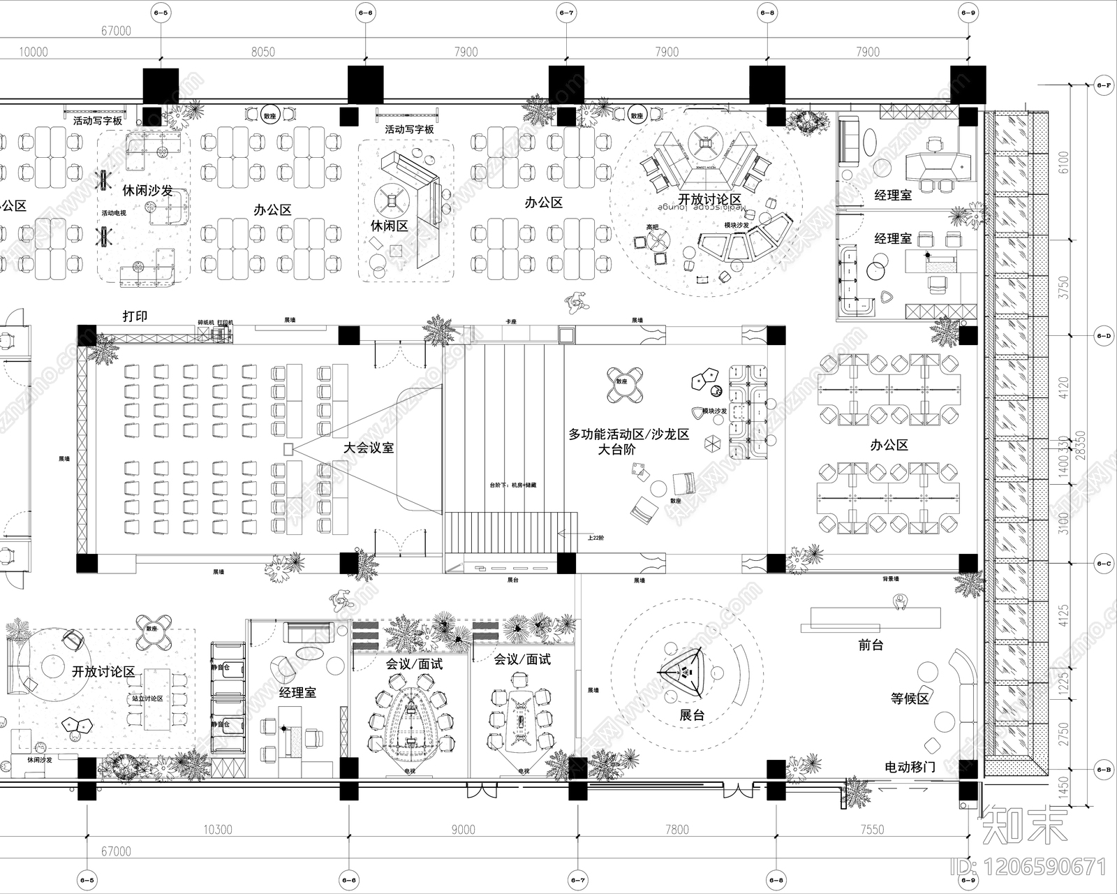 办公大堂cad施工图下载【ID:1206590671】
