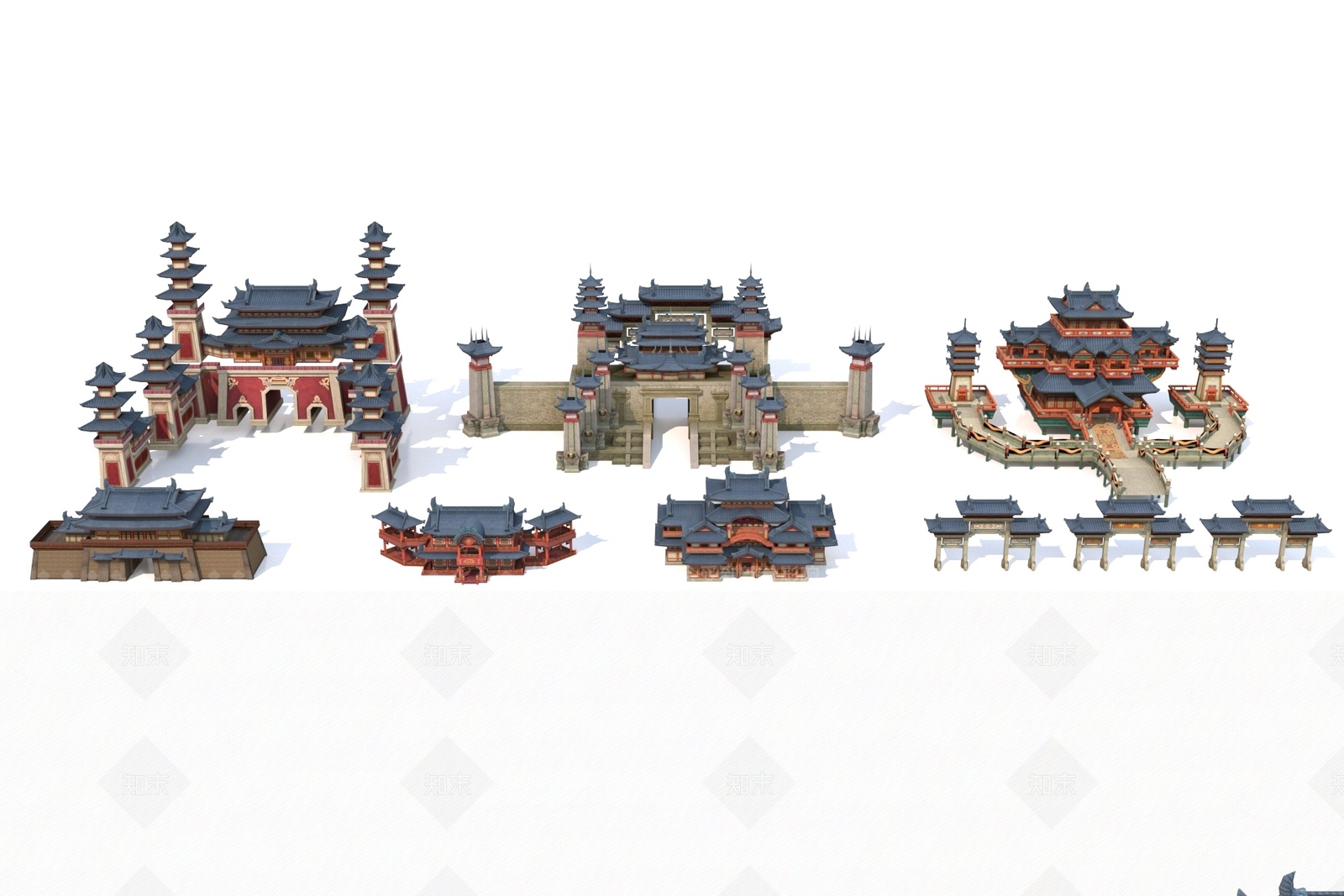 现代古建3D模型下载【ID:1206595320】