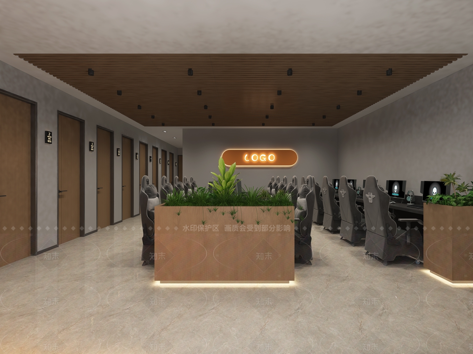 现代网吧网咖3D模型下载【ID:1206596919】
