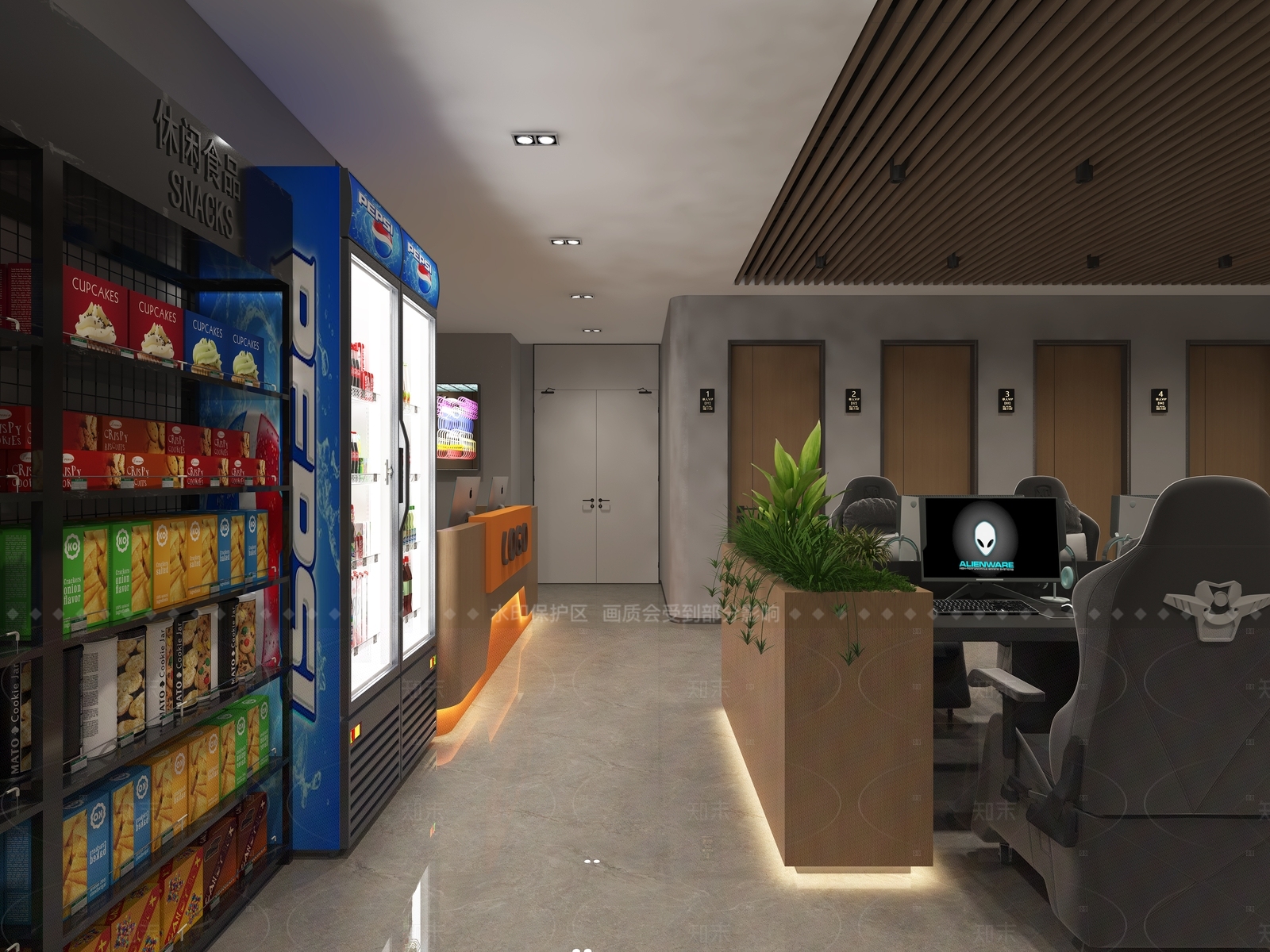 现代网吧网咖3D模型下载【ID:1206596919】