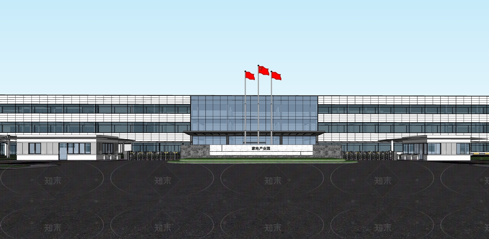 现代厂房SU模型下载【ID:1206605519】