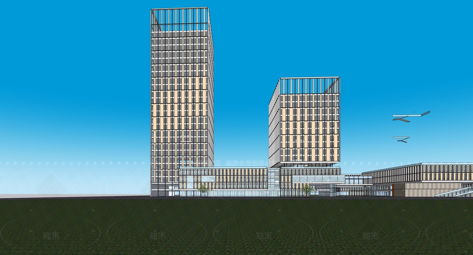 现代商务中心SU模型下载【ID:1206609626】
