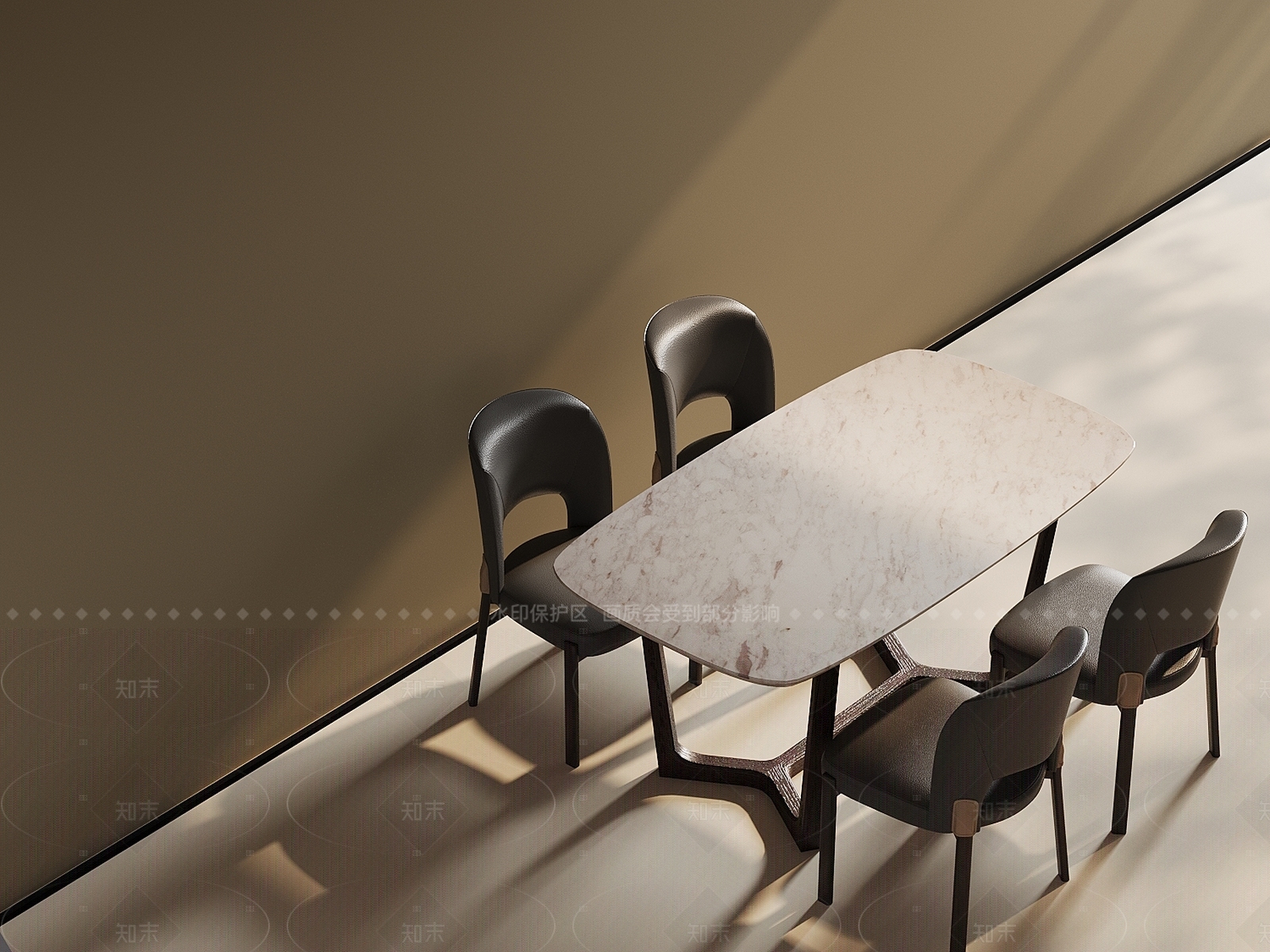 现代意式餐桌椅3D模型下载【ID:1206610199】