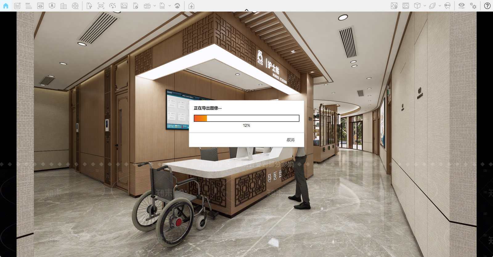 新中式医院SU模型下载【ID:1206610349】