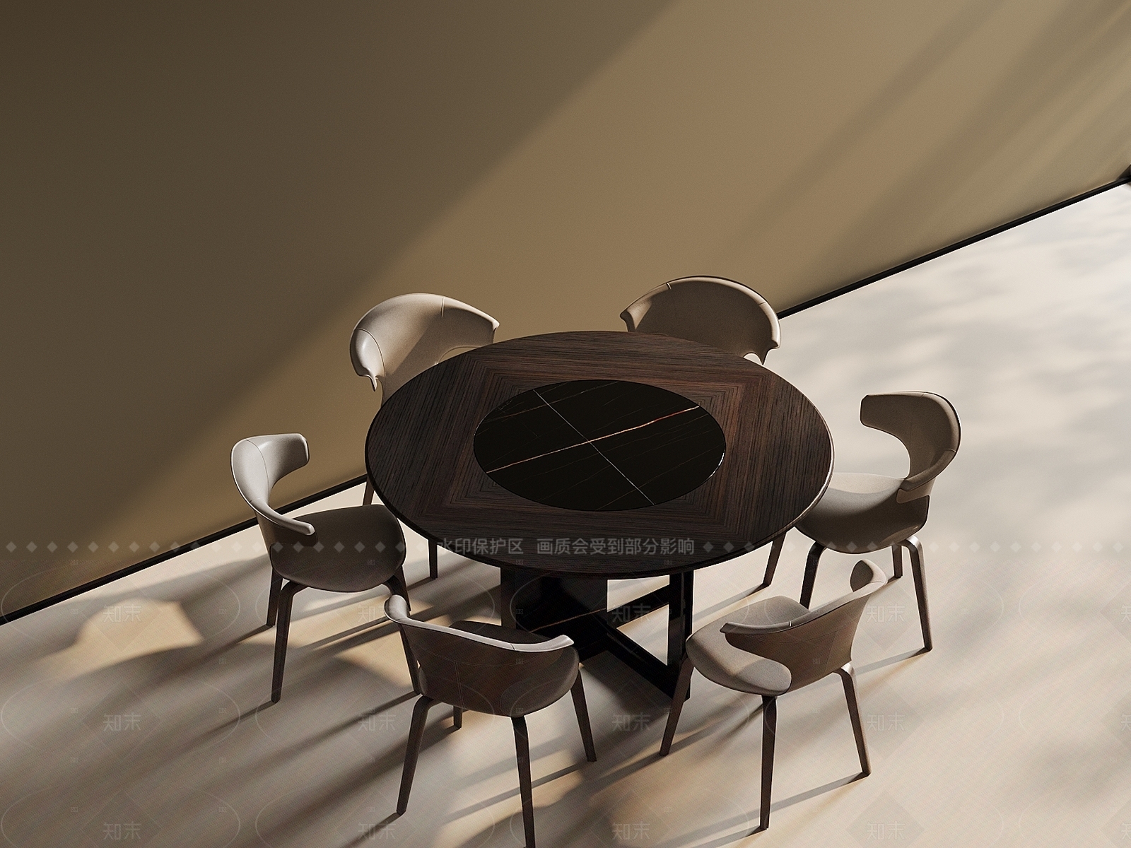 现代轻奢餐桌椅3D模型下载【ID:1206610436】