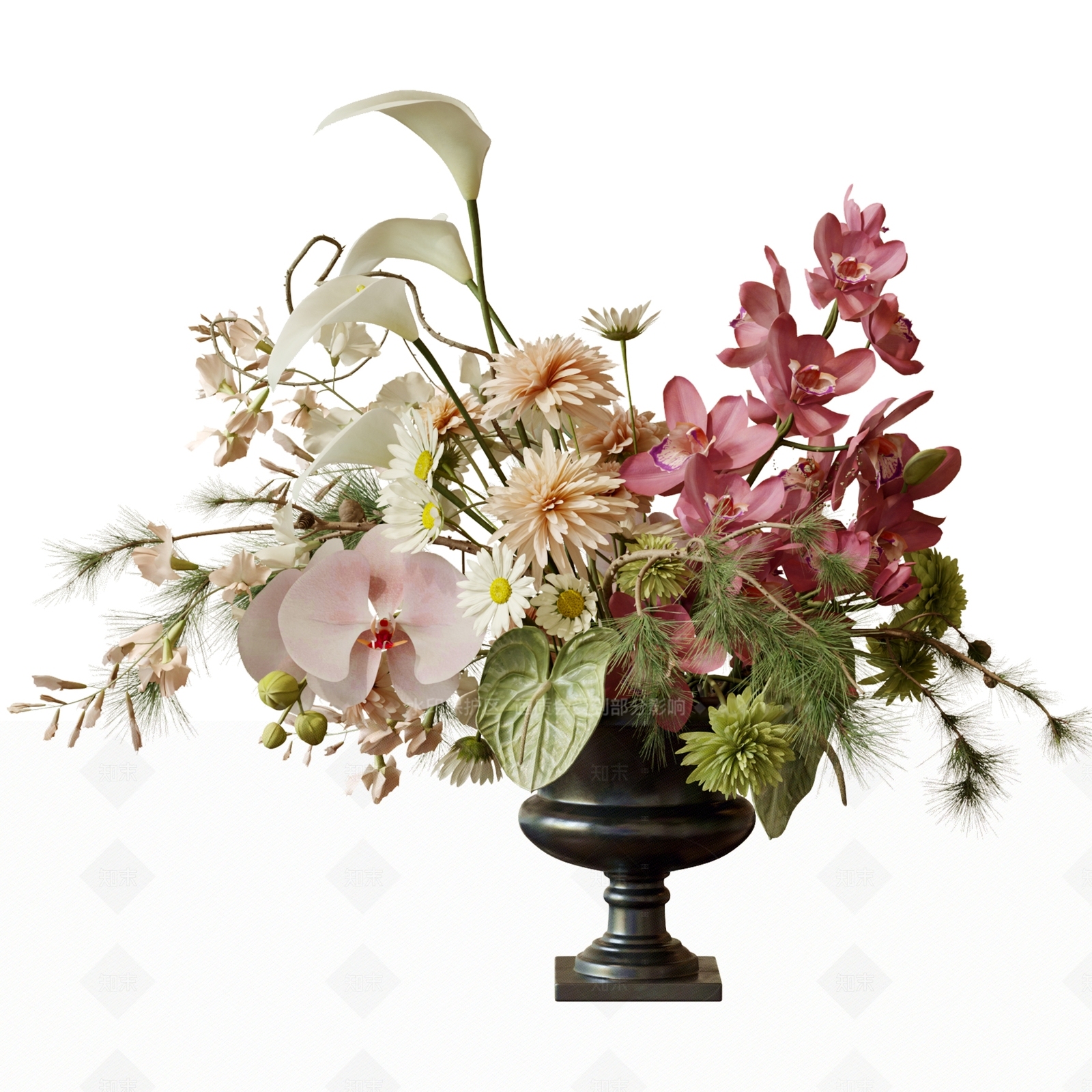 现代法式花艺3D模型下载【ID:1206612180】