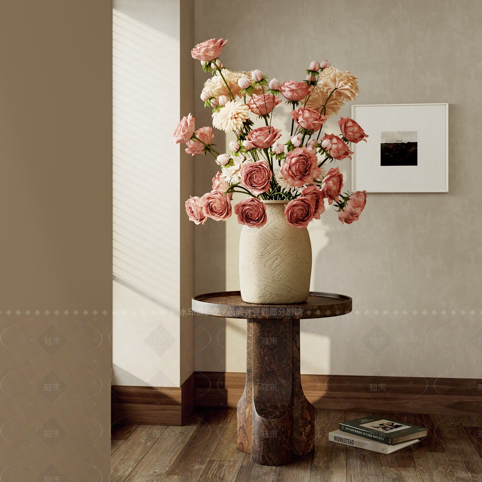 现代法式花艺3D模型下载【ID:1206612124】