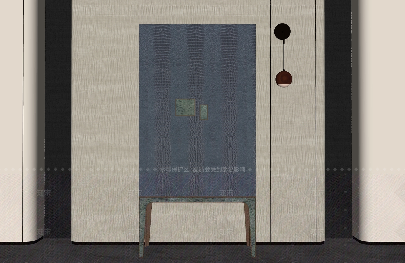 意式轻奢玄关柜SU模型下载【ID:1206612445】
