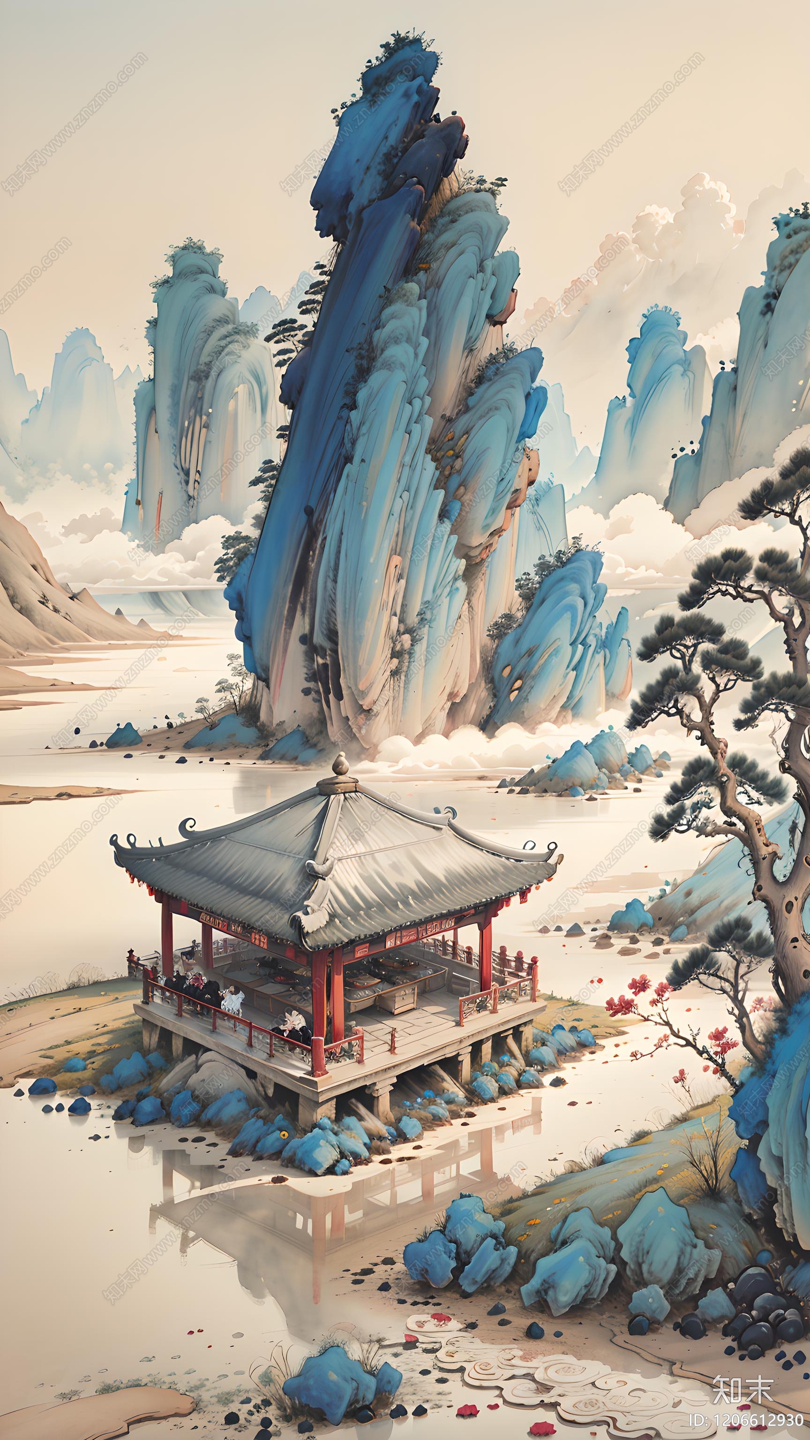 现代新中式其他挂画贴图下载【ID:1206612930】