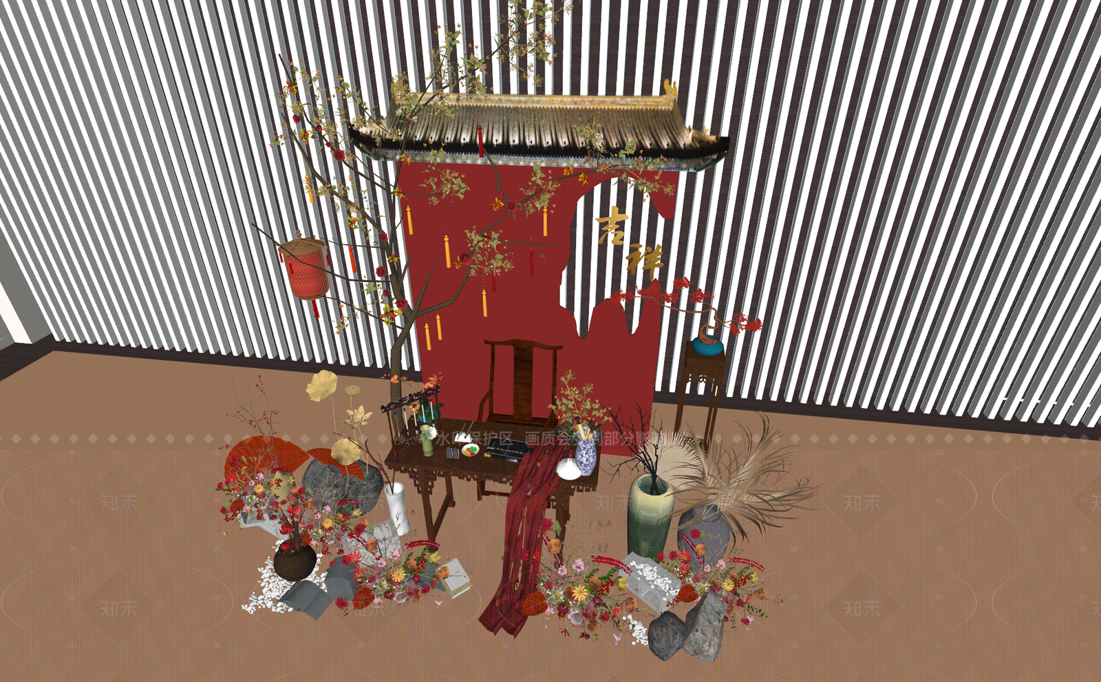 中式新中式其他店铺SU模型下载【ID:1206613184】
