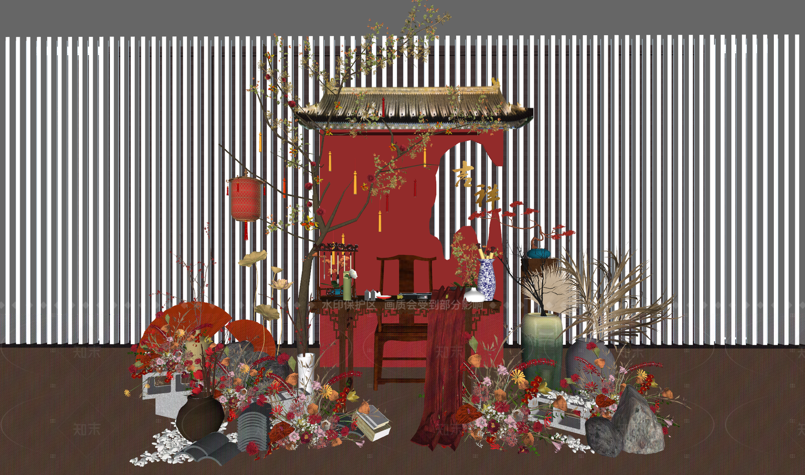 中式新中式其他店铺SU模型下载【ID:1206613184】