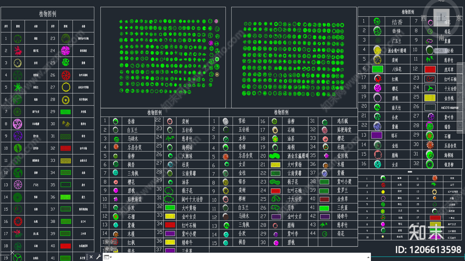 现代新中式综合植物图库施工图下载【ID:1206613598】