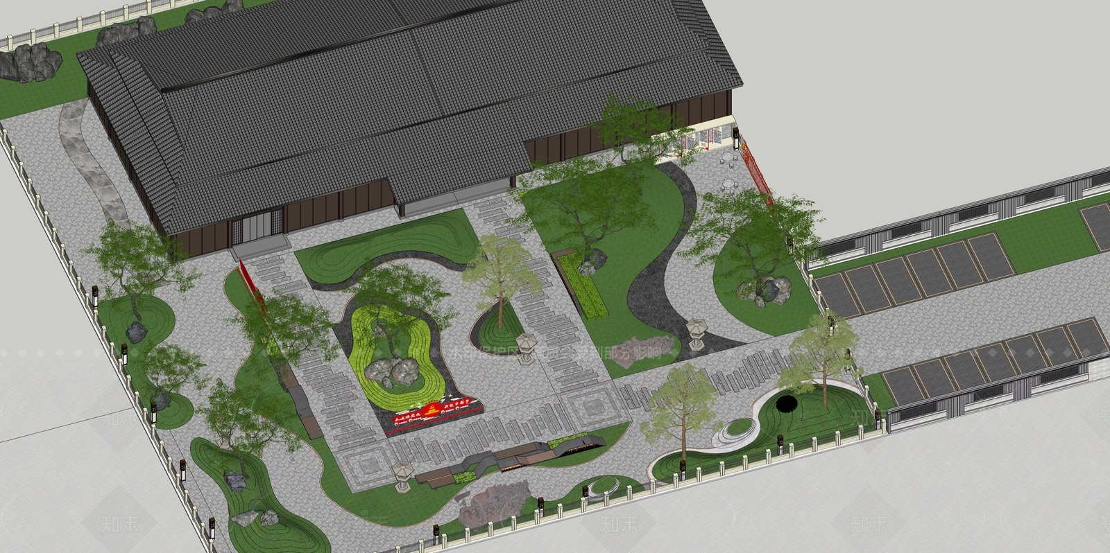 新中式其他公共建筑SU模型下载【ID:1206615959】