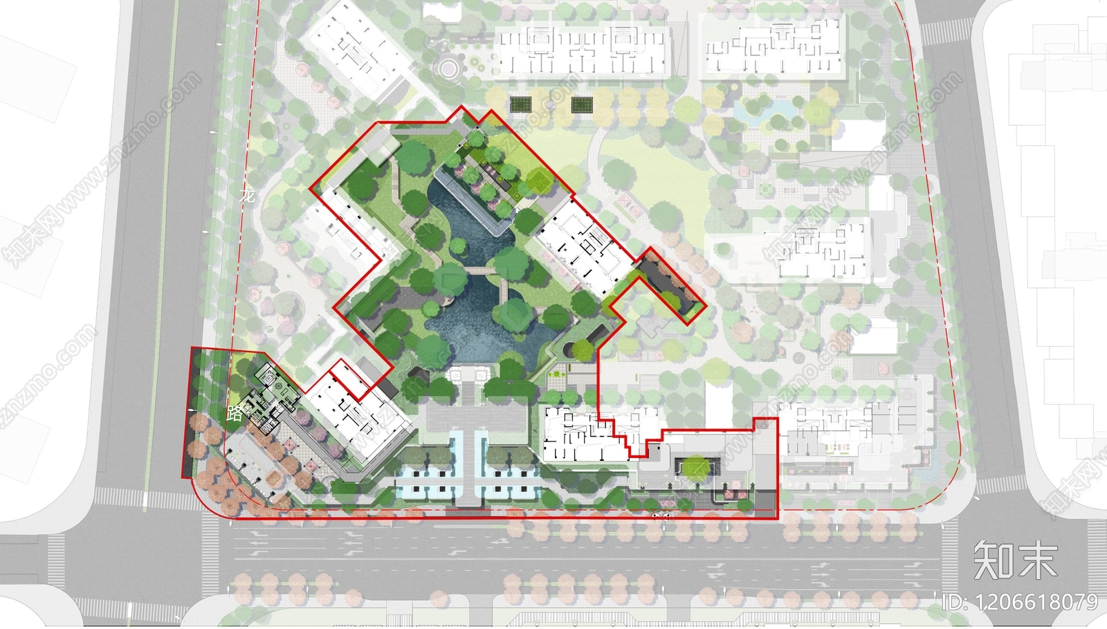 现代法式示范区景观下载【ID:1206618079】