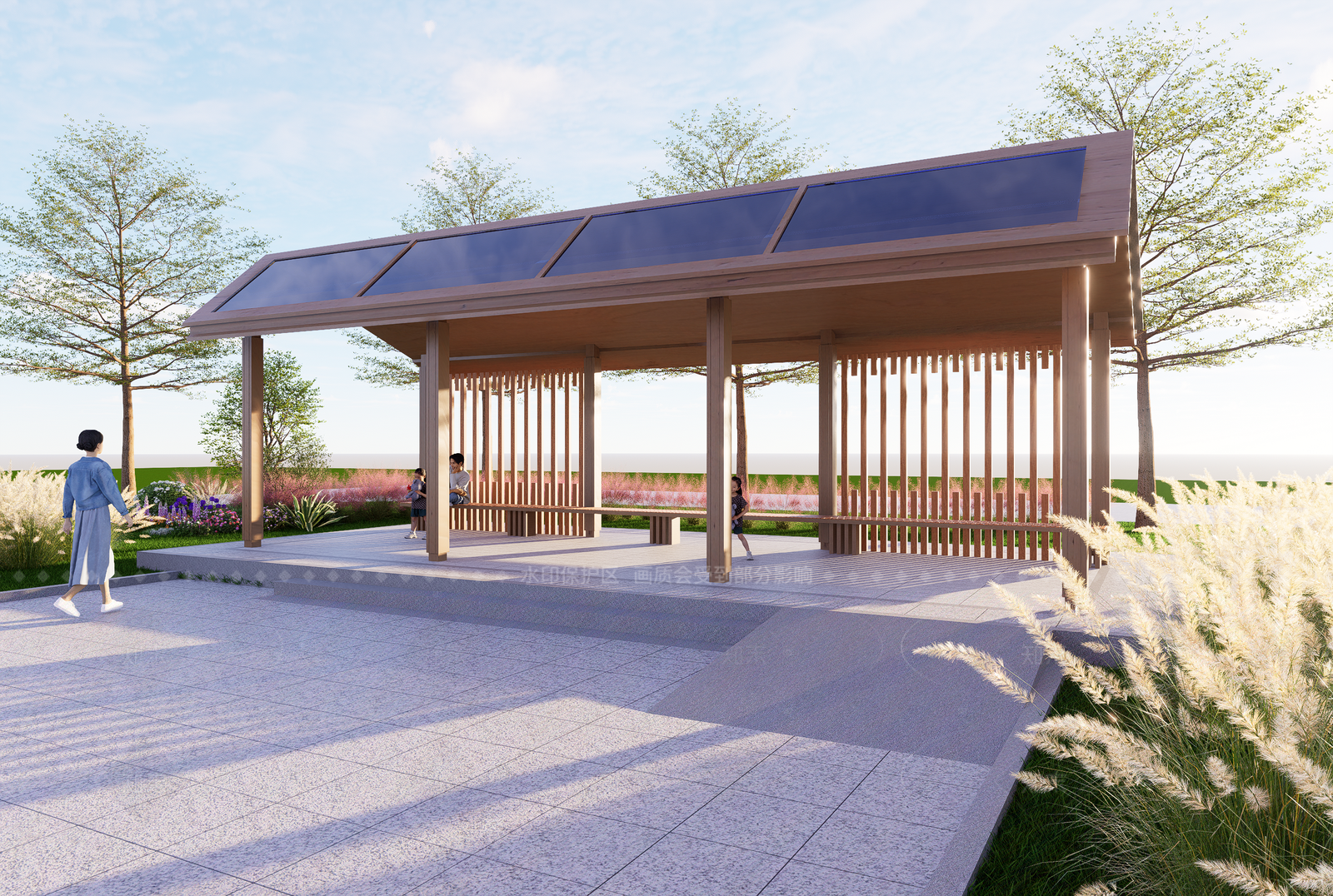 现代广场景观SU模型下载【ID:1206666236】