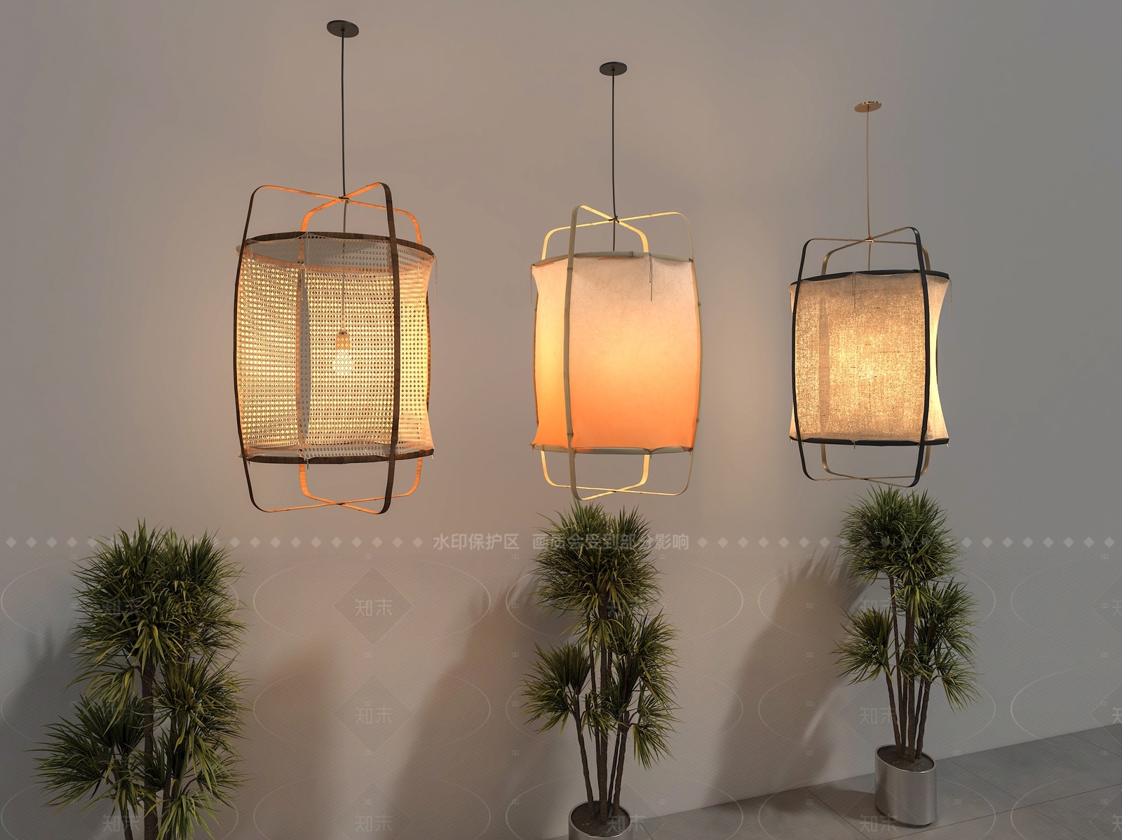 现代工业吊灯3D模型下载【ID:1206624148】