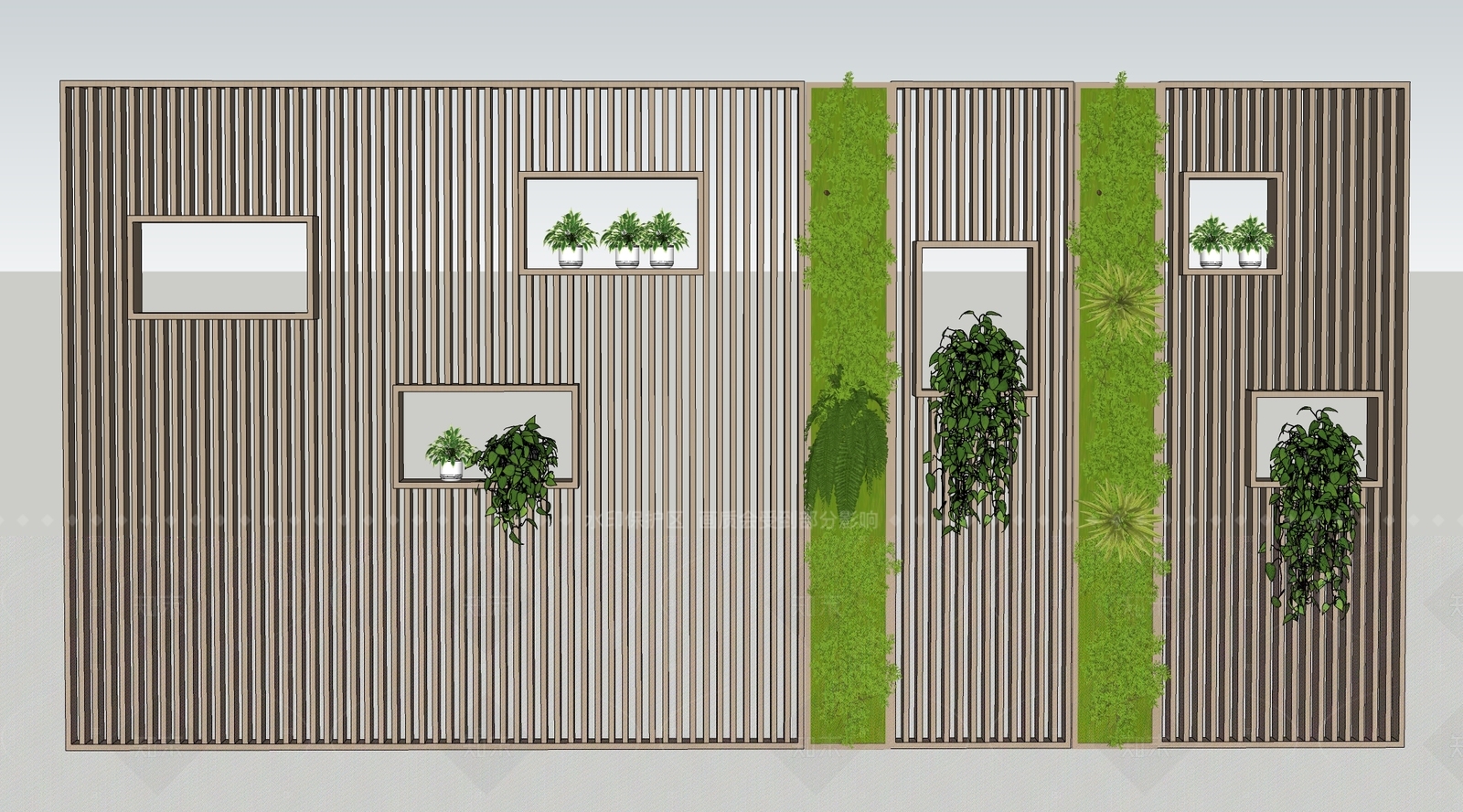 现代隔断SU模型下载【ID:1206627358】