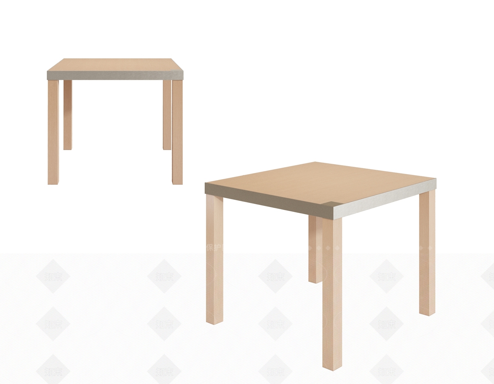 现代原木餐桌3D模型下载【ID:1206630862】