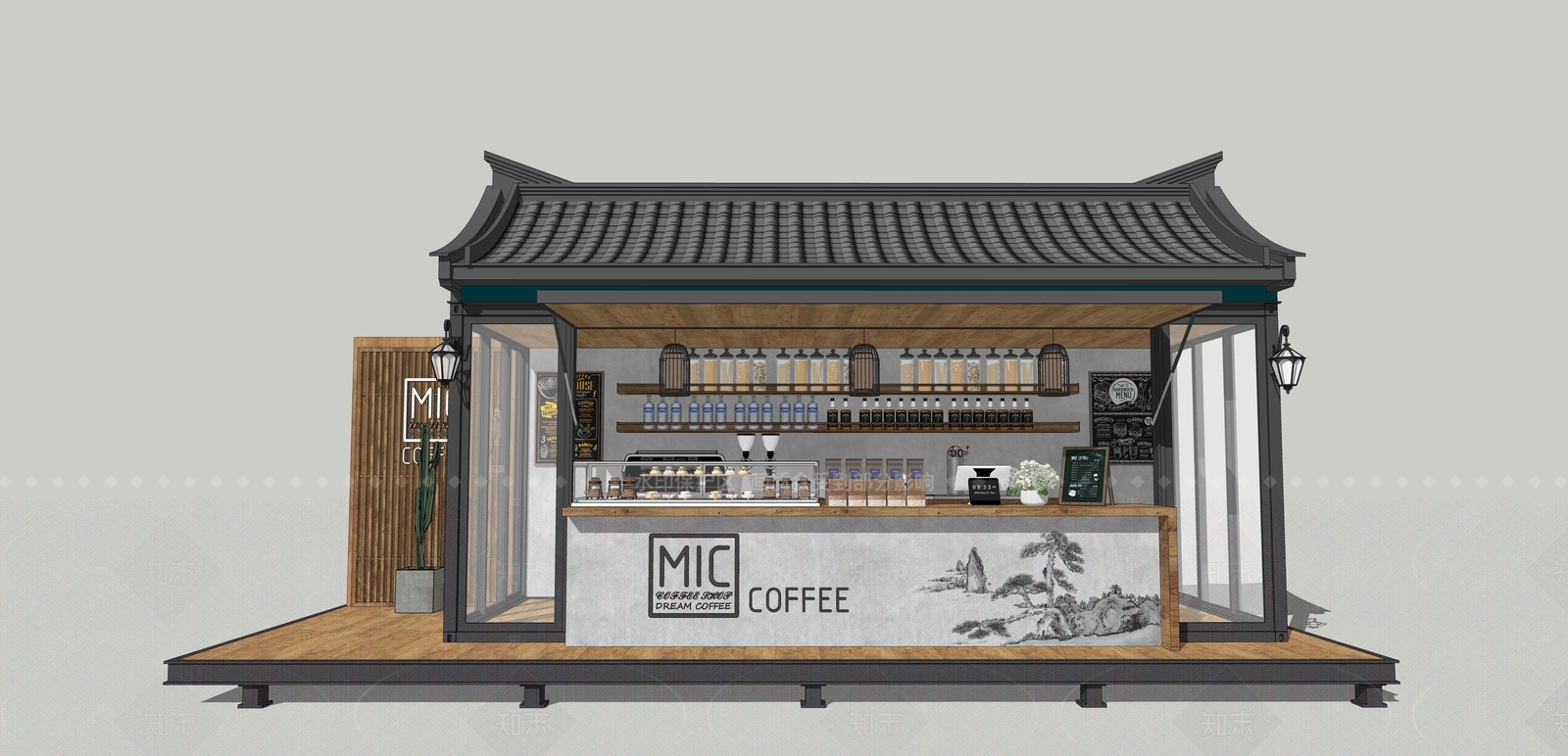 售卖亭SU模型下载【ID:1206630979】