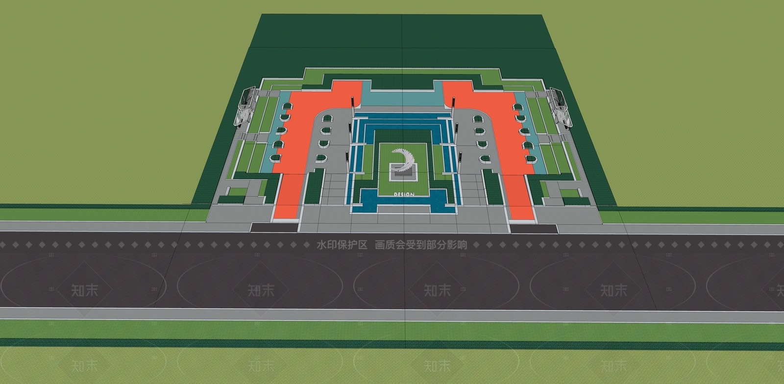 现代口袋公园SU模型下载【ID:1206631143】