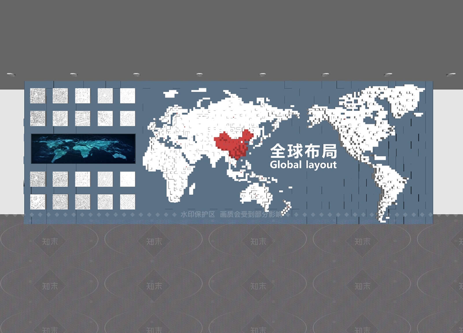 现代企业文化展厅SU模型下载【ID:1206631138】