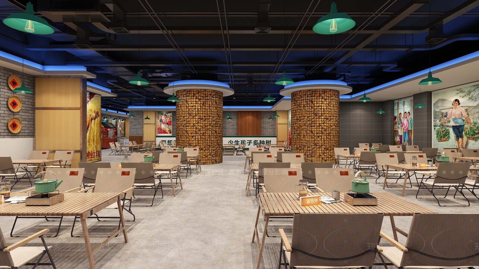 中式现代烧烤店3D模型下载【ID:1206635892】
