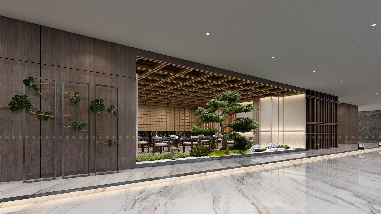 现代新中式艺术装置3D模型下载【ID:1206636500】