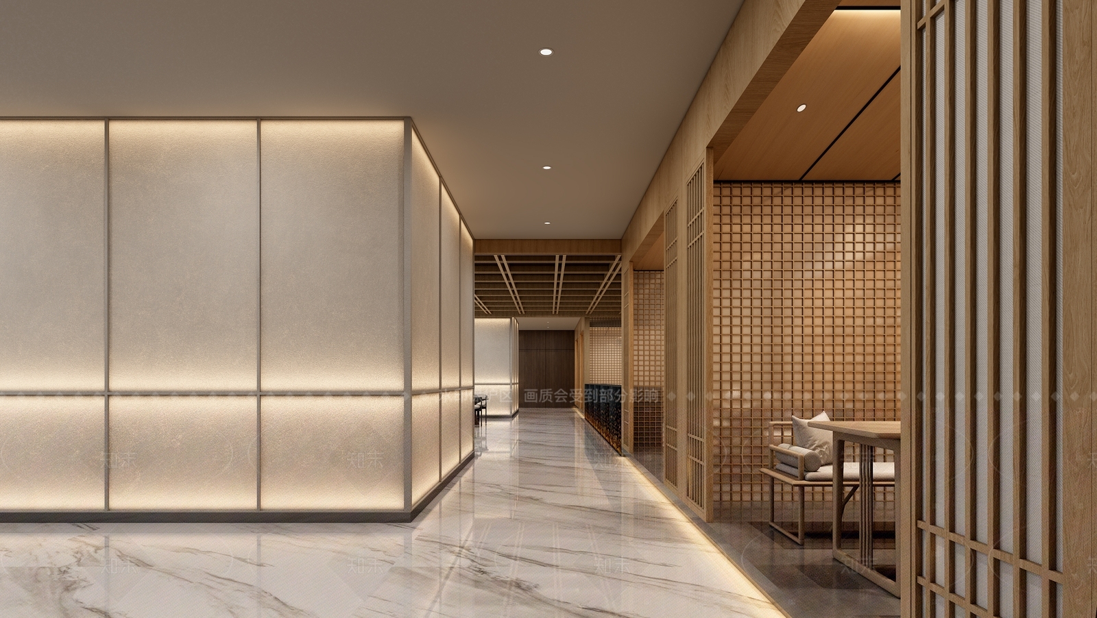 新中式现代走廊3D模型下载【ID:1206636777】