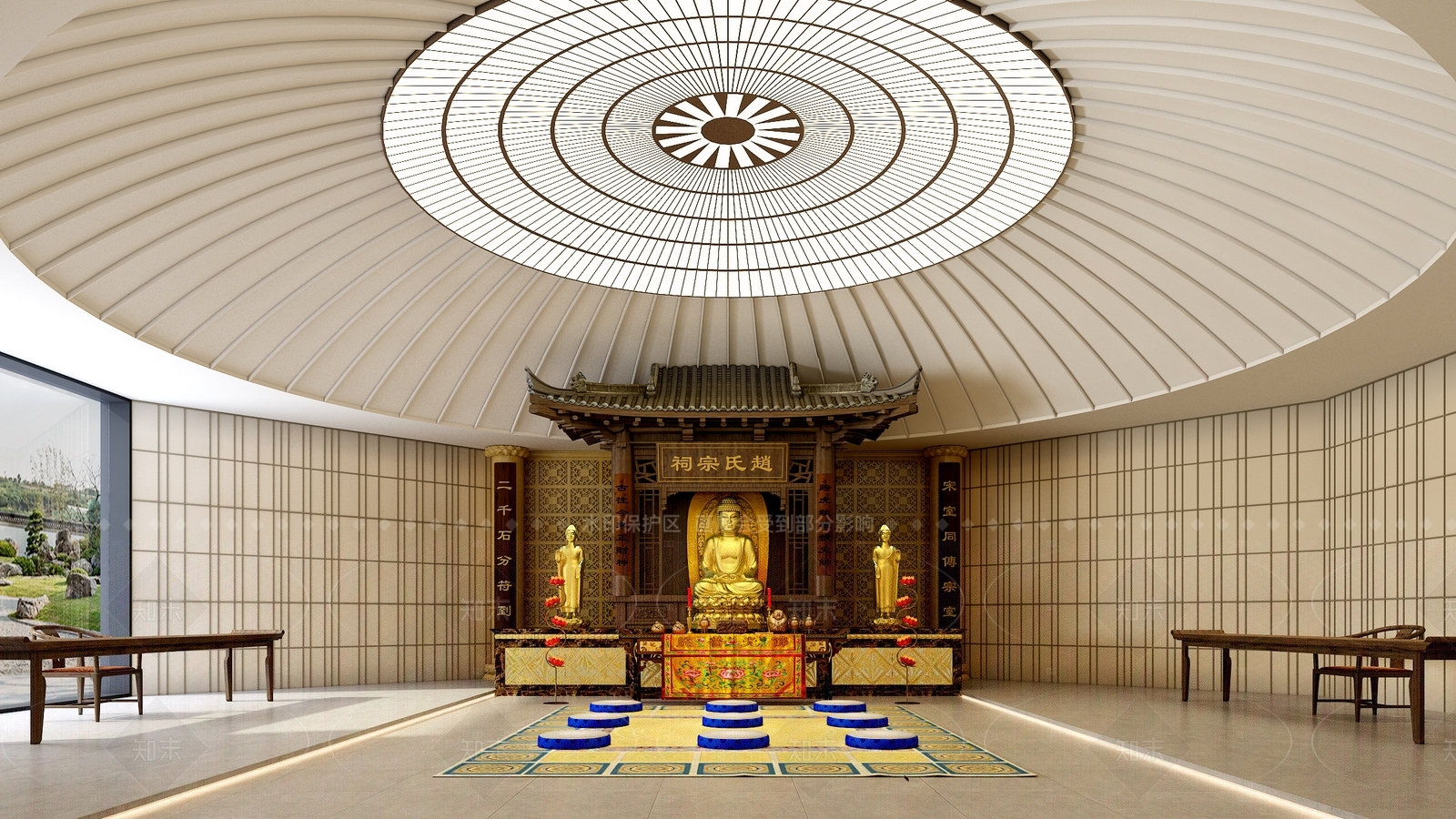 新中式佛堂3D模型下载【ID:1206636803】