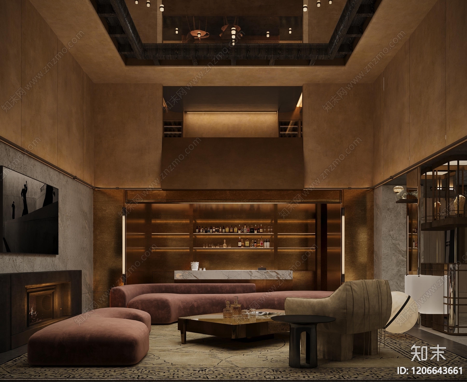 现代新中式别墅下载【ID:1206643661】