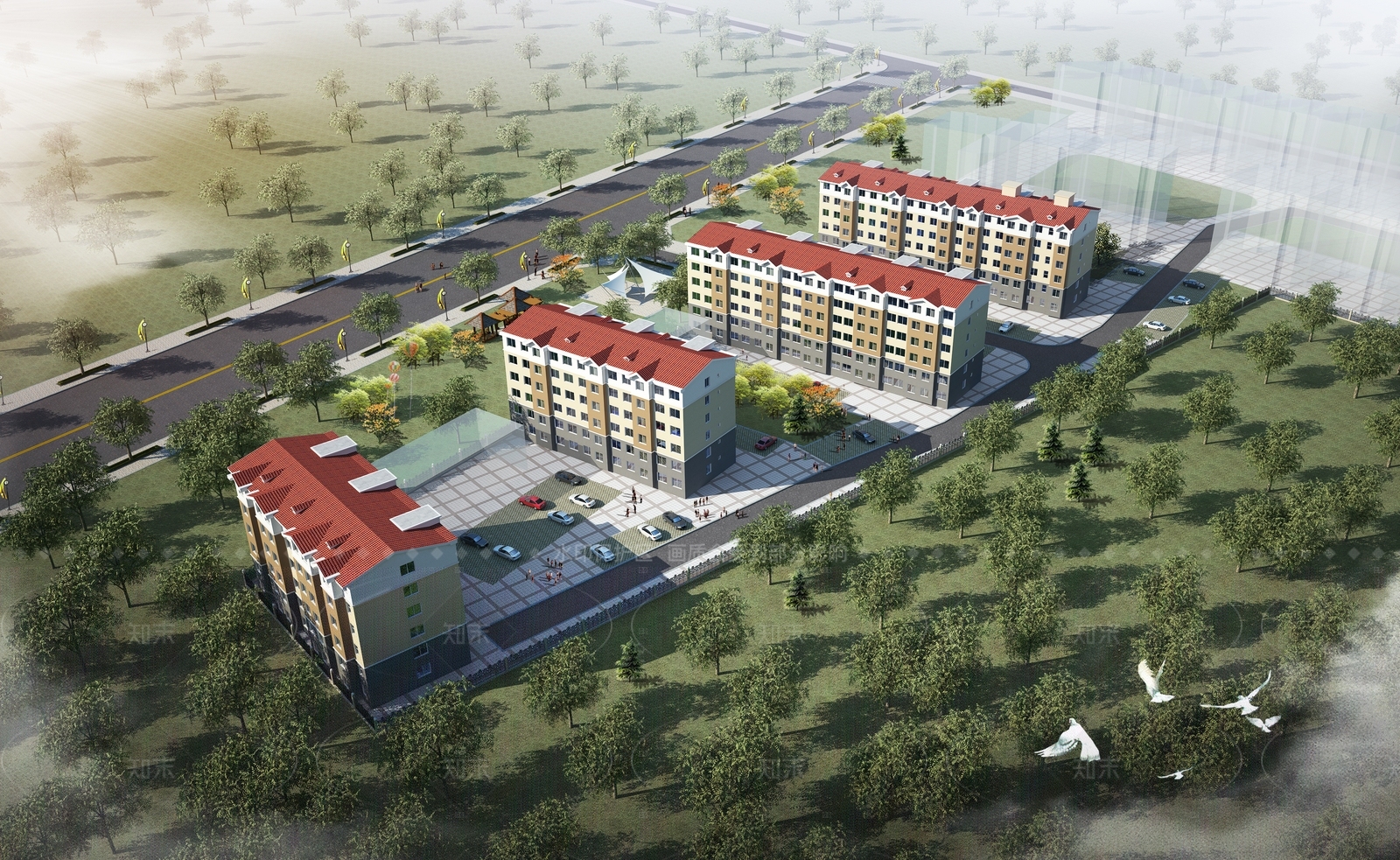 现代多层住宅SU模型下载【ID:1206654026】